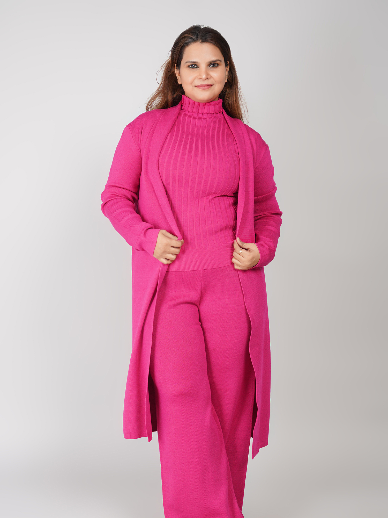 Effortlessly elegant and ultra-chic — this 3-piece woolen coord set redefines winter luxury with style and comfort.