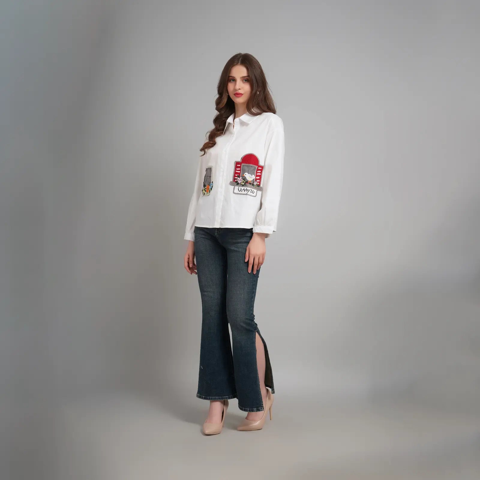 Graphic Patch White Shirt 2