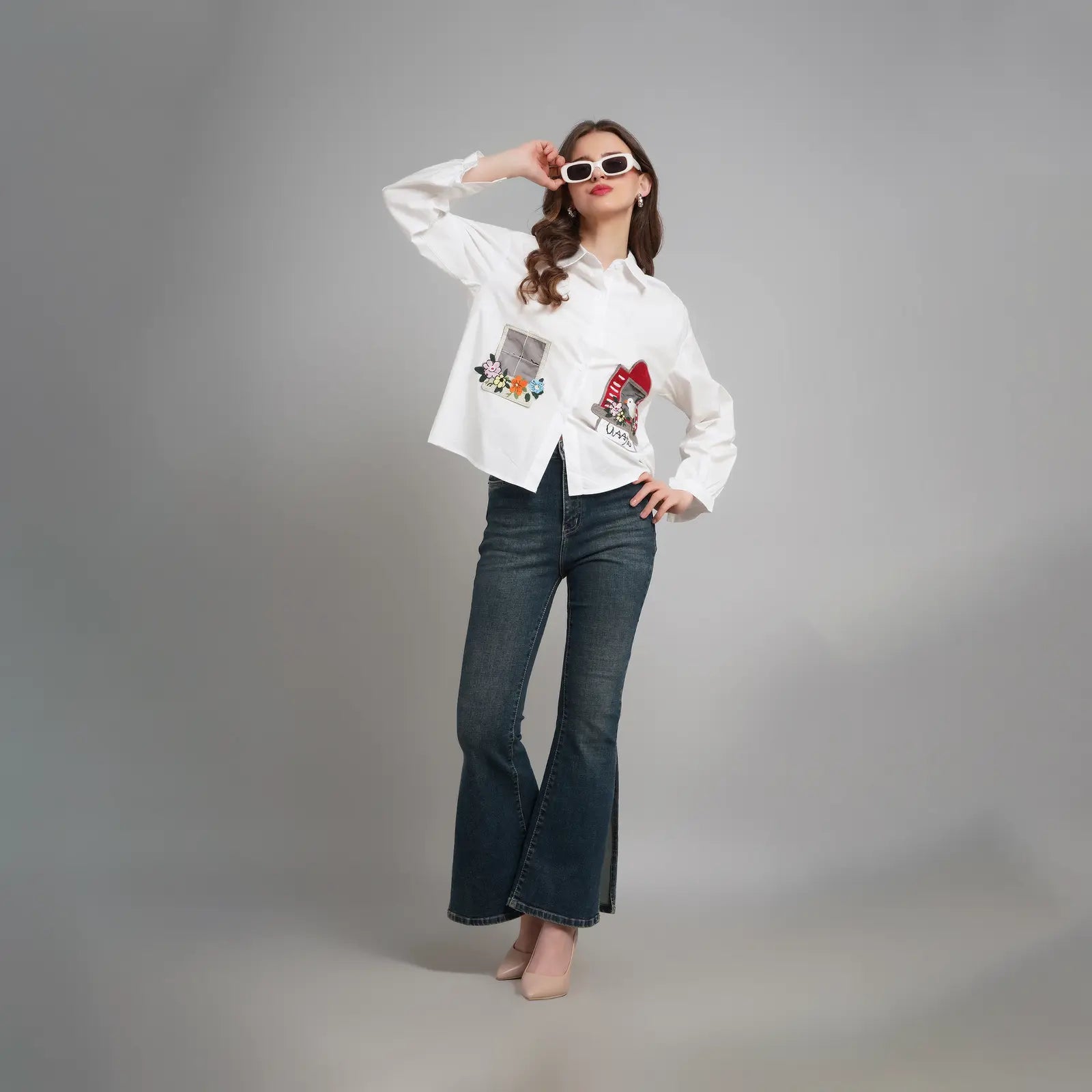 Graphic Patch White Shirt 1