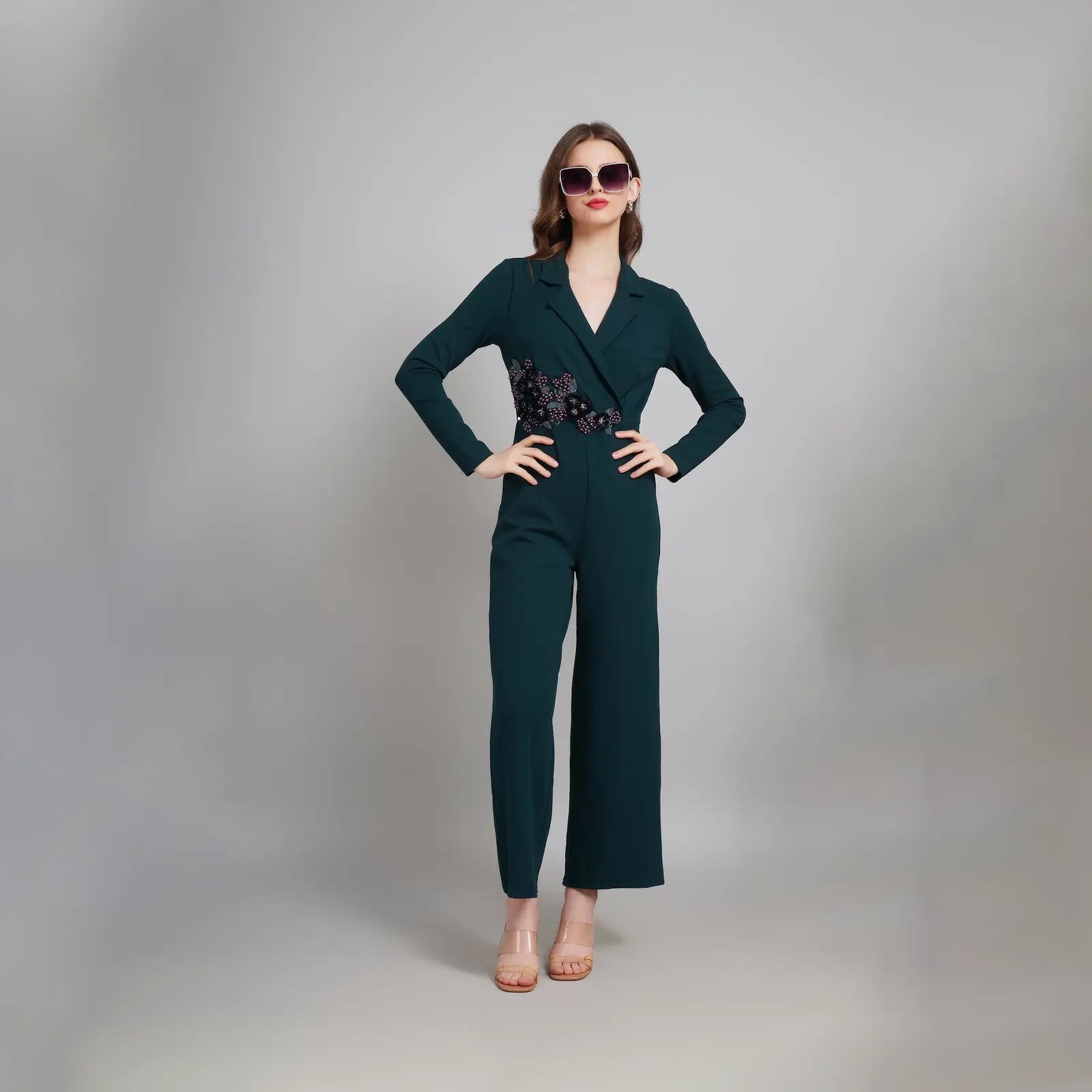 Green Embellished Jumpsuit 5