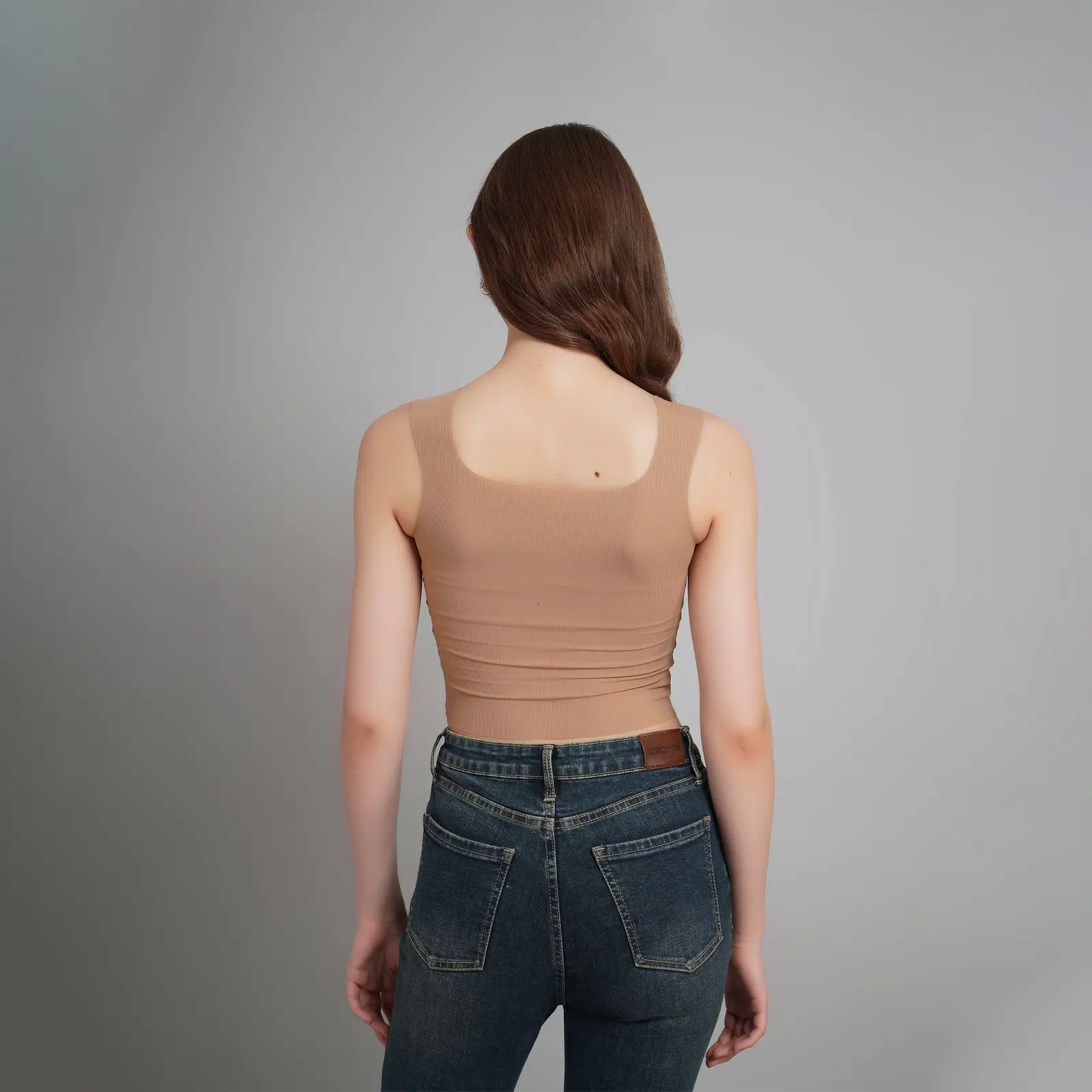 Nude Ribbed Crop Top 4