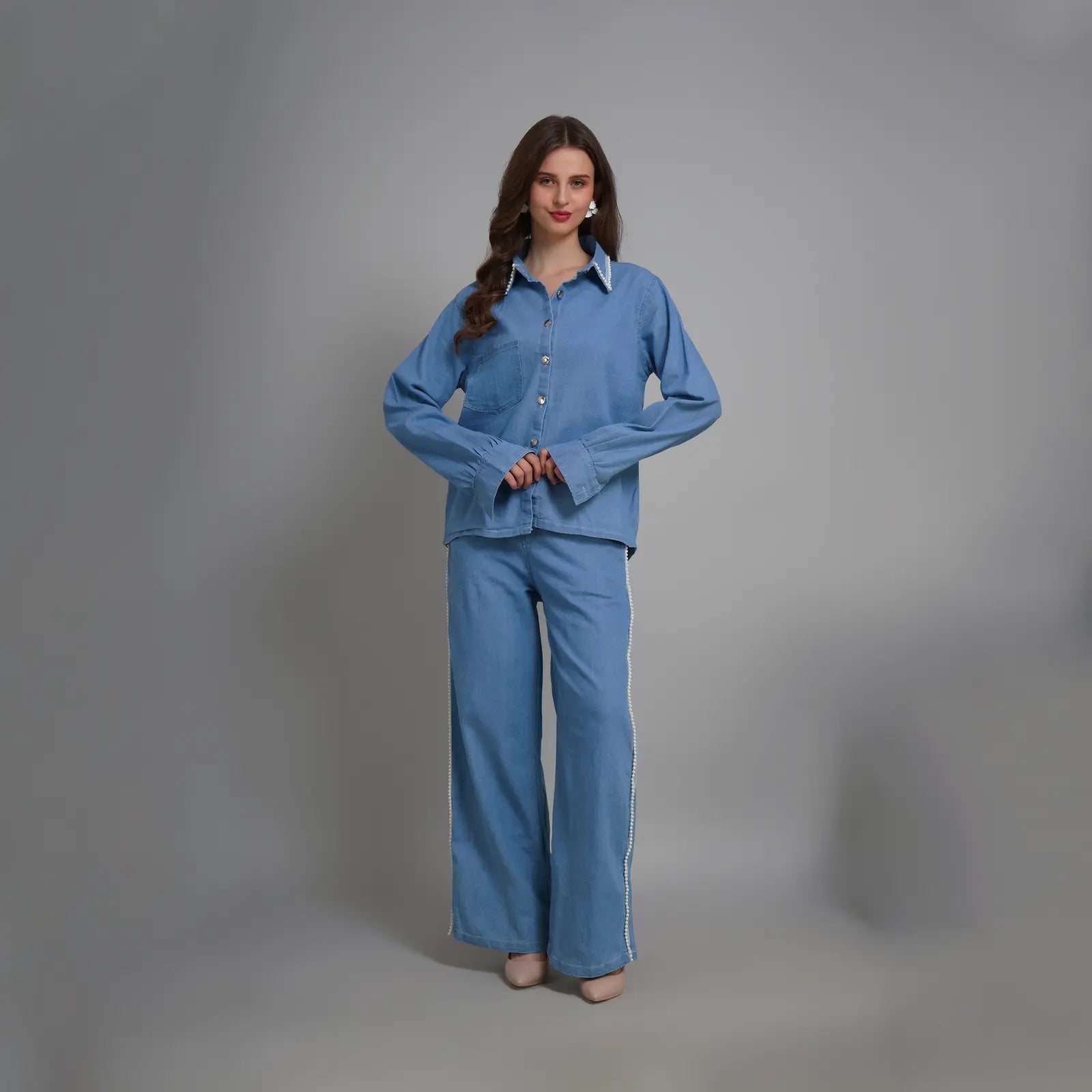 Women's Blue Casual Co-ord Set