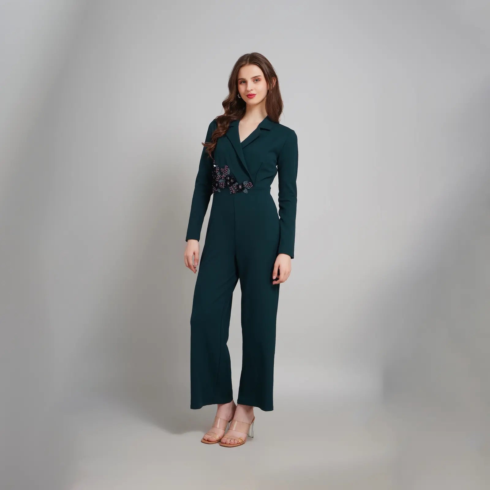 Green Embellished Jumpsuit 2