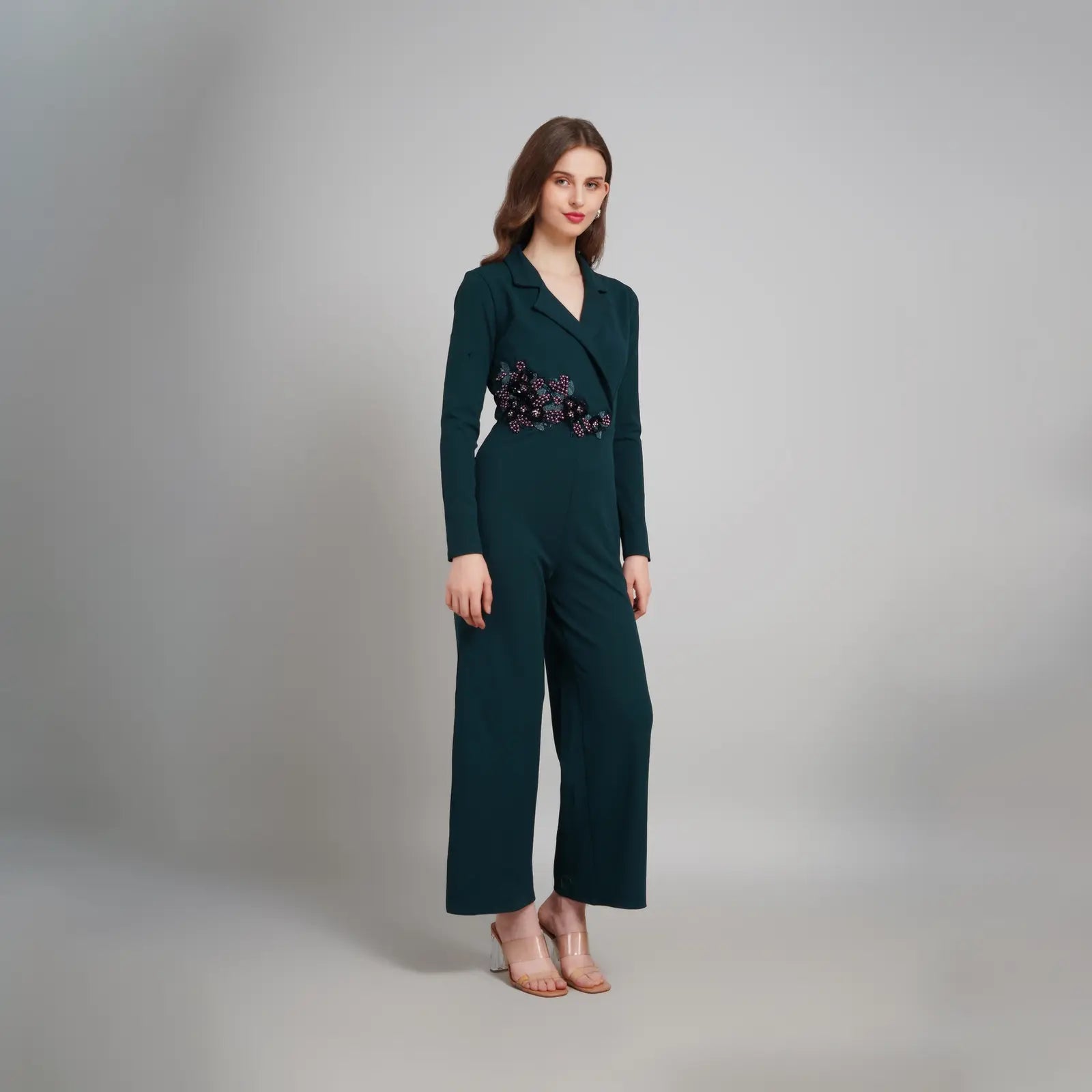 Green Embellished Jumpsuit 3