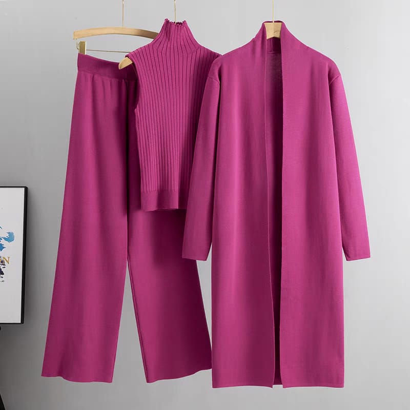 Effortlessly elegant and ultra-chic — this 3-piece woolen coord set redefines winter luxury with style and comfort.