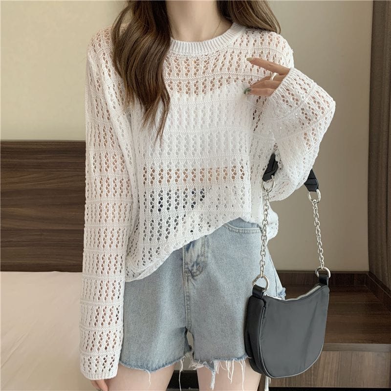 Sakura Crochet Top with Padded Inner – Women’s Crocia Fabric Summer Top (Copy)