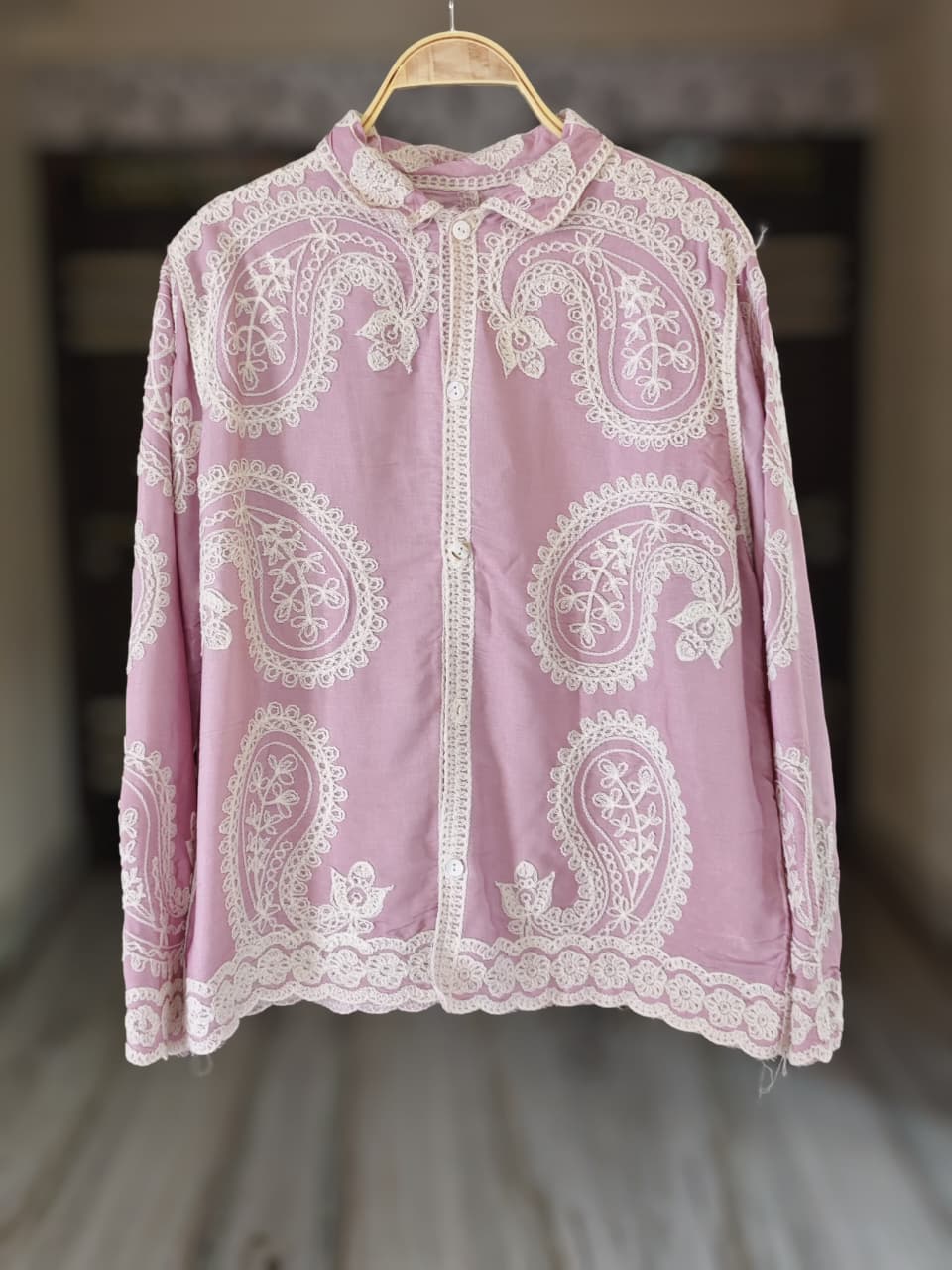 Women's Pink Paisley Sheer Shirt