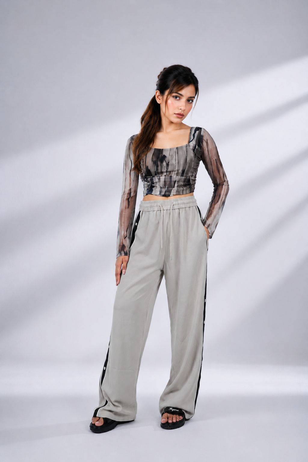 Smoke Mesh Swirl Top