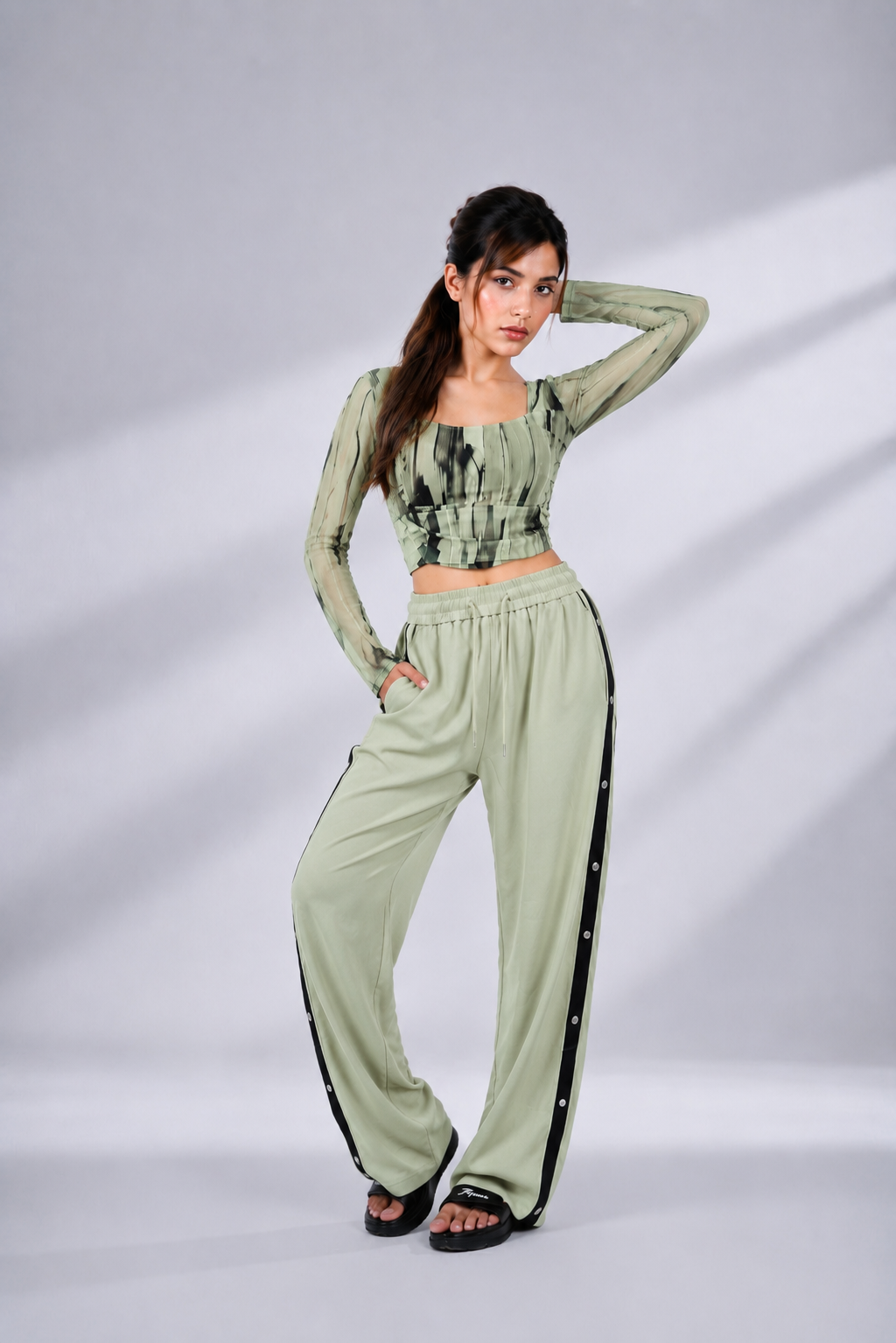 Smoke Mesh Swirl Top