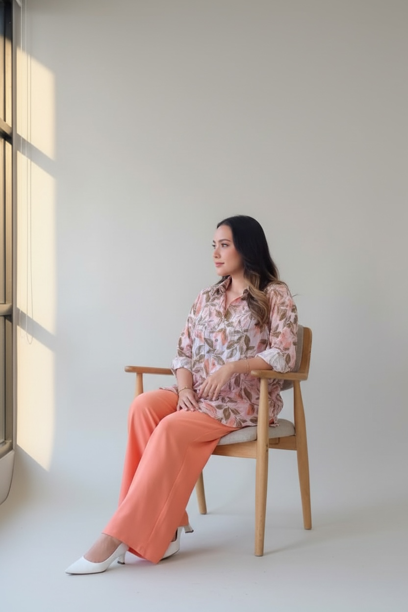 Cotton Co-ord Set for Women | Printed Shirt & Pants