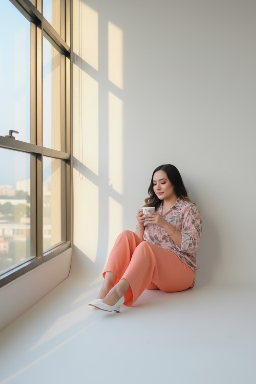 Cotton Co-ord Set for Women | Printed Shirt & Pants