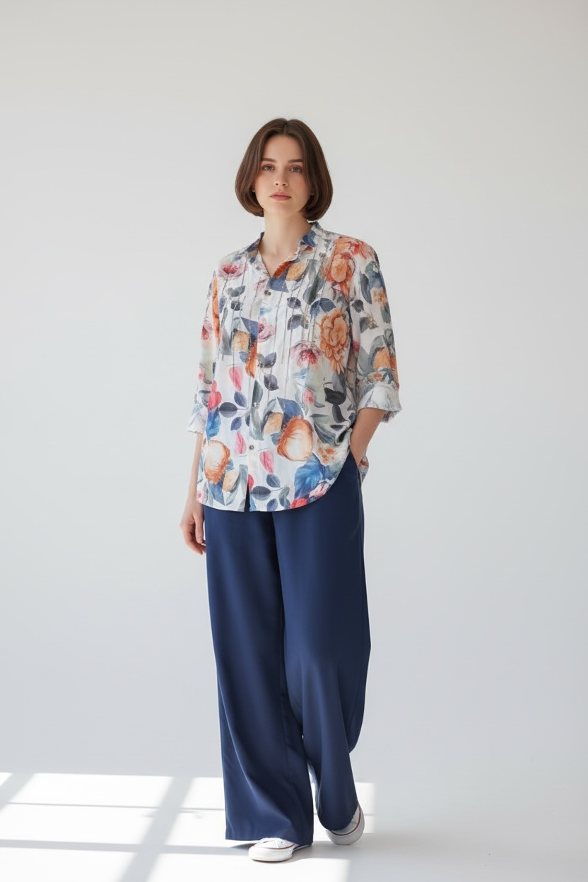 Cotton Co-ord Set for Women | Printed Shirt & Pants