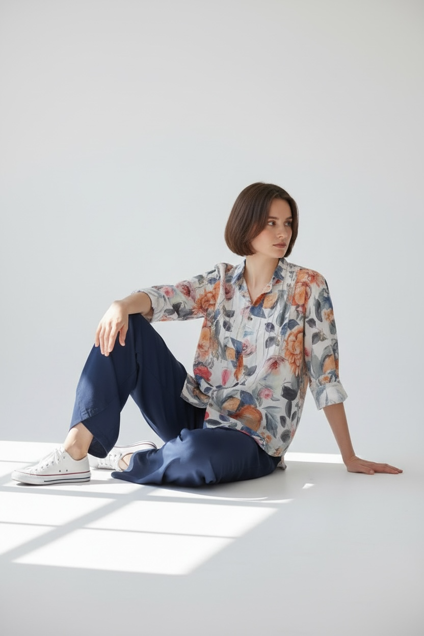 Cotton Co-ord Set for Women | Printed Shirt & Pants