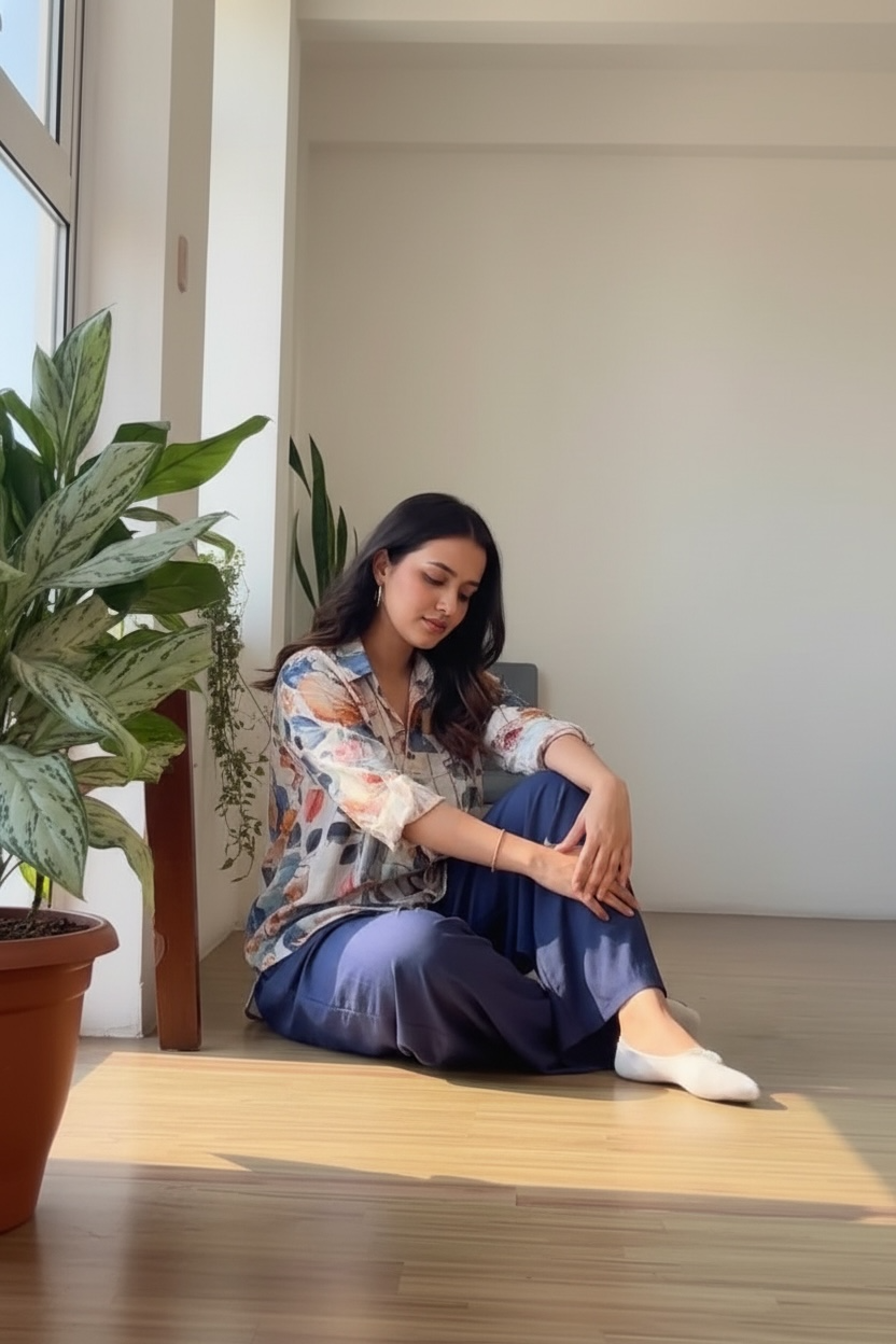 Cotton Co-ord Set for Women | Printed Shirt & Pants