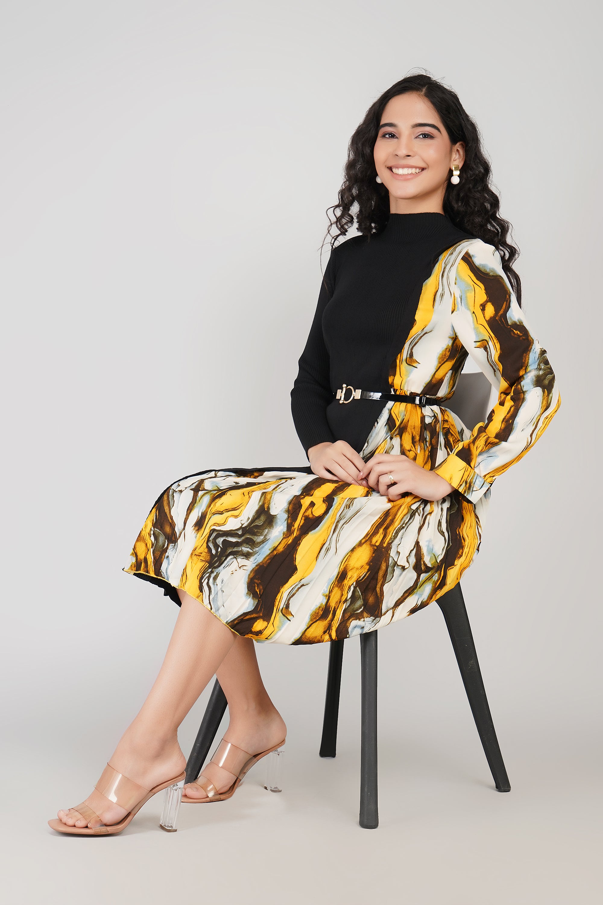 Silvia Luxury Marble Pint Dress