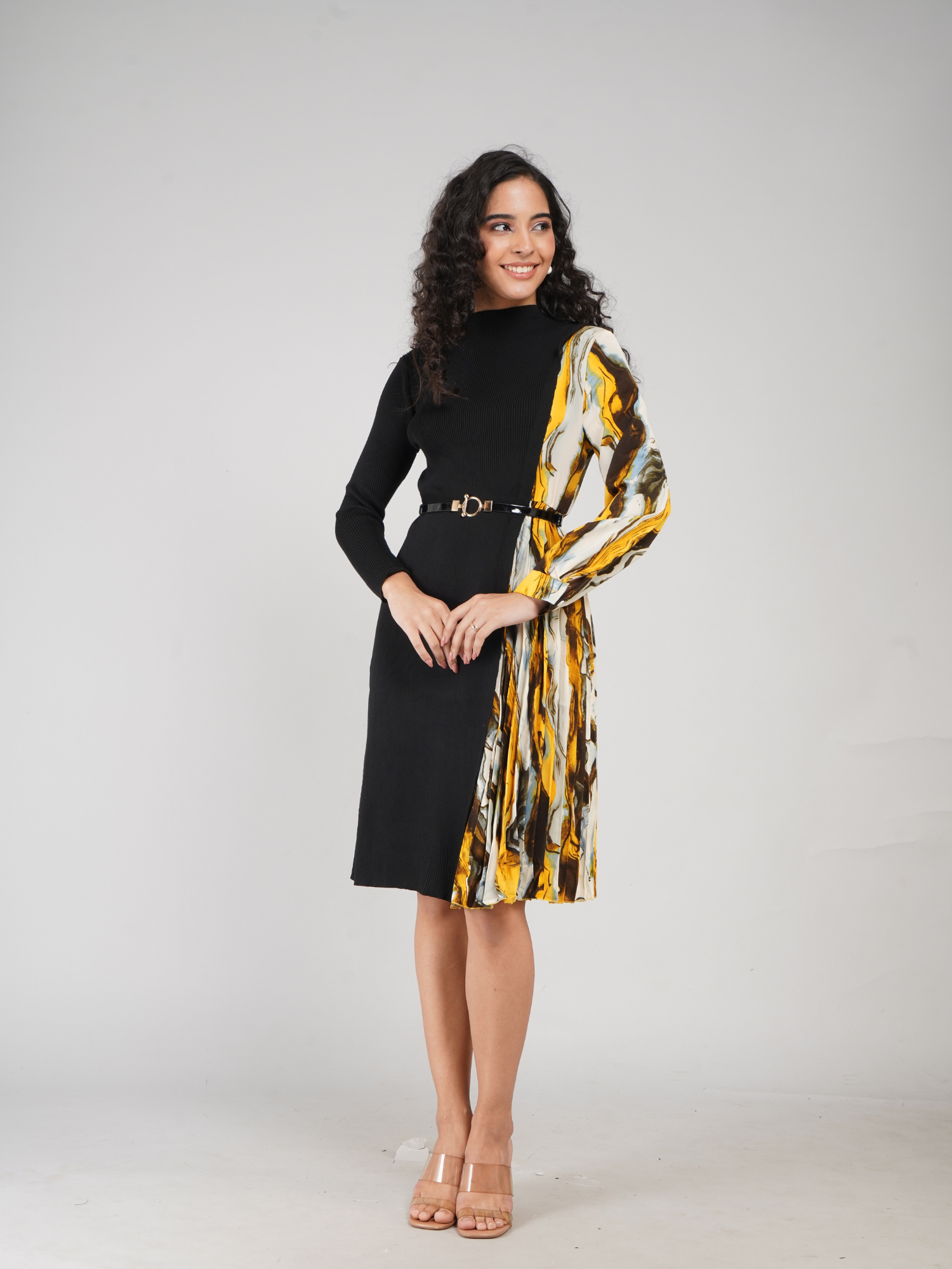 Silvia Luxury Marble Pint Dress